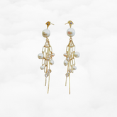 Baroque Pearl Tassel Statement Earrings